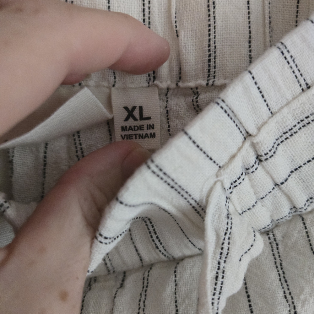 Land N Sea Womens White And Gray Stripe Linen Blend Crop Pant - Picture 6 of 10